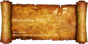 Asztalos Pál névjegykártya