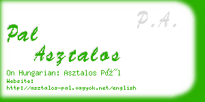 pal asztalos business card